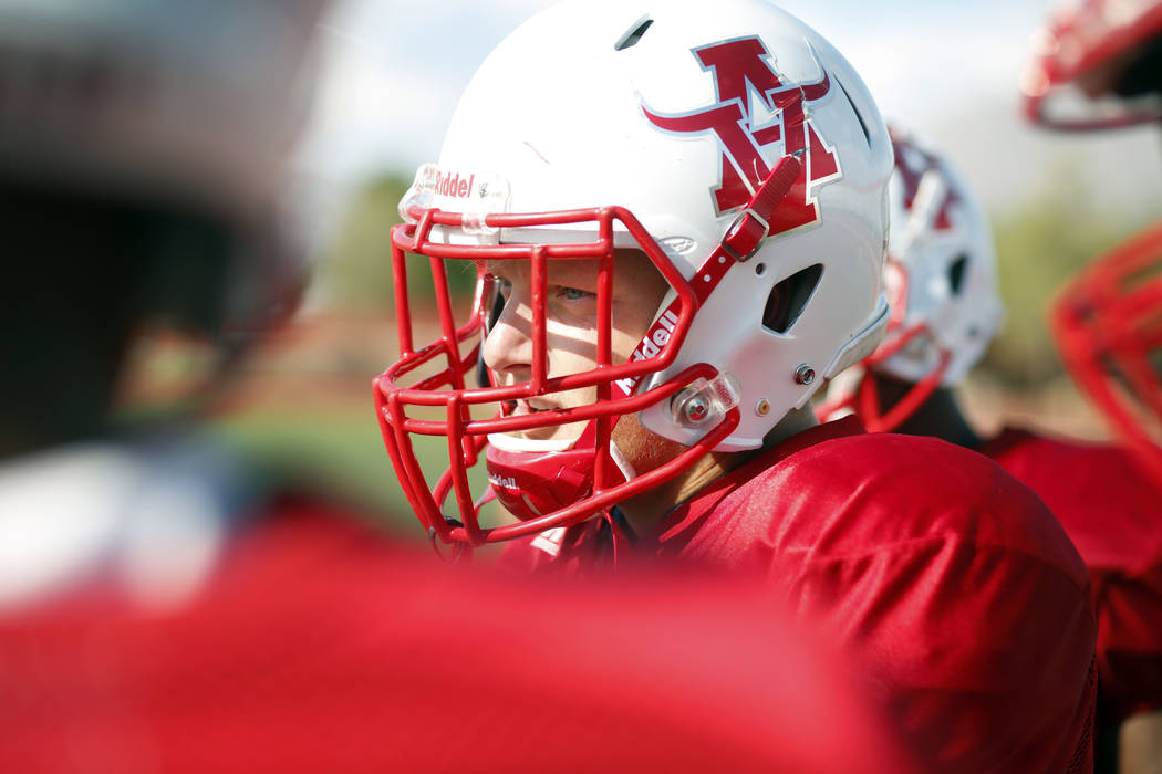 Arbor View's running back Justin Hausner (31) during practice at Arbor View High School in Las ...