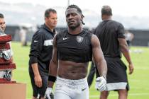 FILE - In this Aug. 20, 2019, file photo, Oakland Raiders' Antonio Brown walks off the field af ...