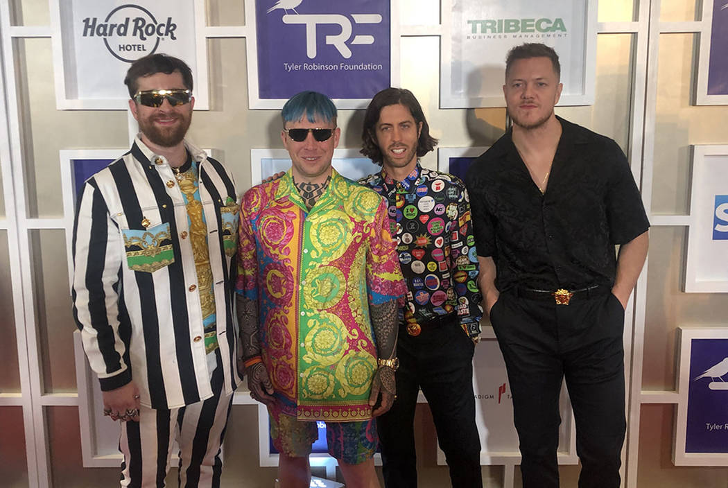 Imagine Dragons, from left: Daniel Platzman, Ben McKee, Wayne Sermon and Dan Reynolds are shown ...