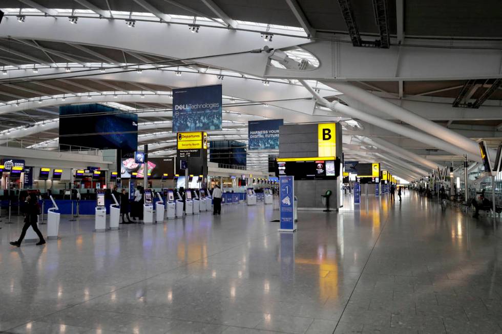 Terminal 5 at Heathrow Airport in London, which handles British Airways flights, stands virtual ...