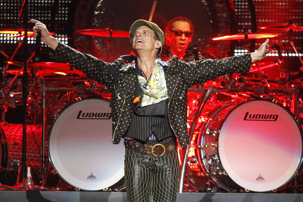 David Lee Roth and drummer Alex Van Halen perform during a Van Halen concert at Madison Square ...