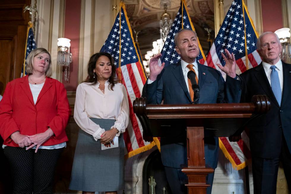 From left, Dayton, Ohio Mayor Nan Whaley whose city suffered a mass shooting Aug. 4, 2019, Rep. ...