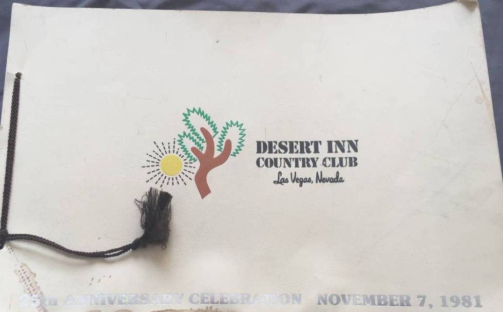 The cover of the official book from the Desert Inn Golf and Country Club 25th anniversary gala, ...