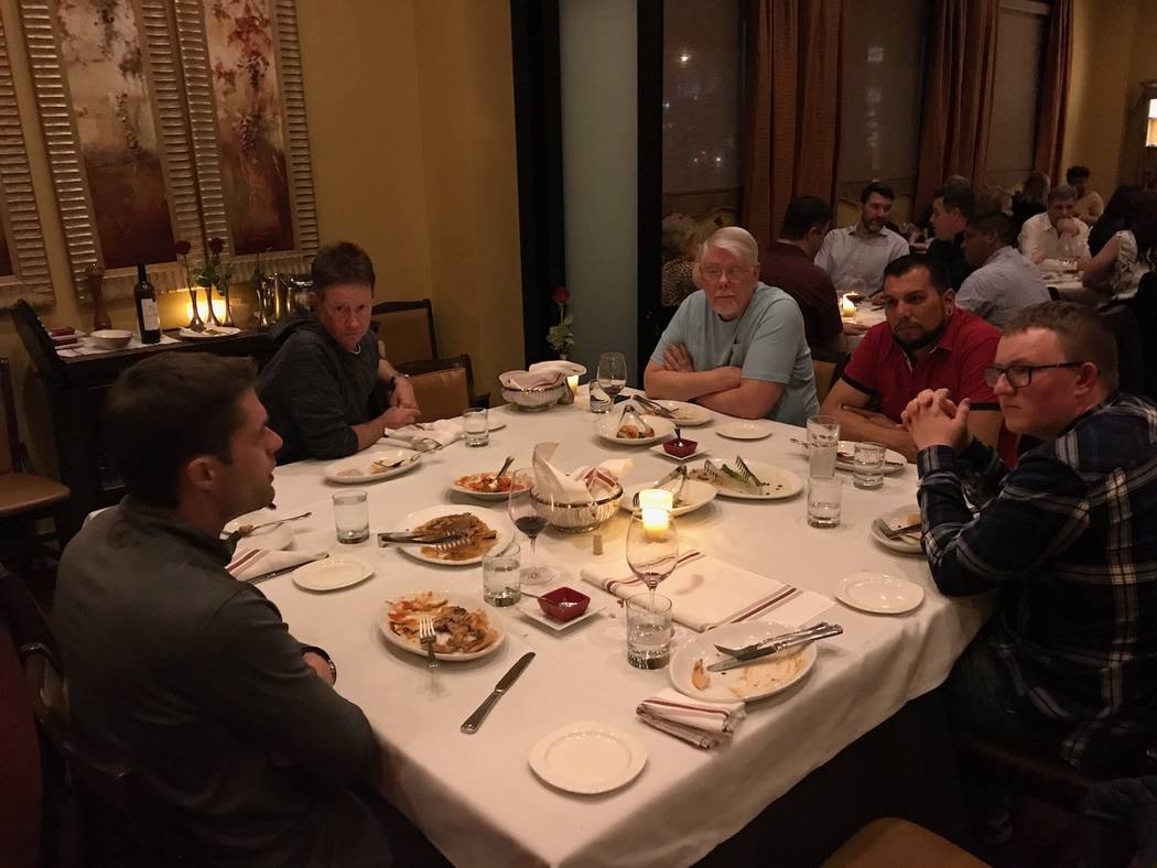 NASCAR driver David Ragan, left, treated Las Vegas race fans he had never met to dinner and con ...