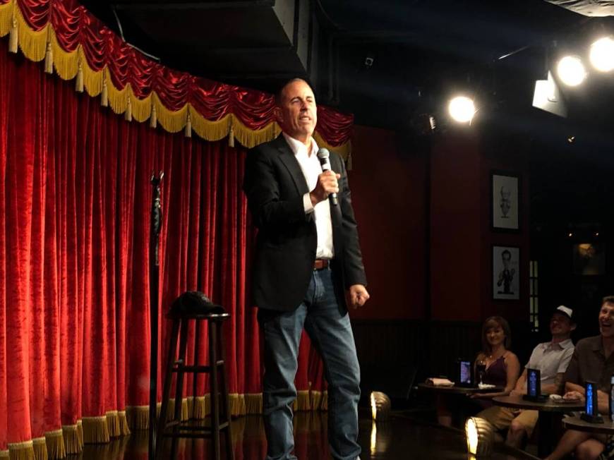 Jerry Seinfeld is shown in an unbilled performance at Brad Garrett's Comedy Club at MGM Grand o ...