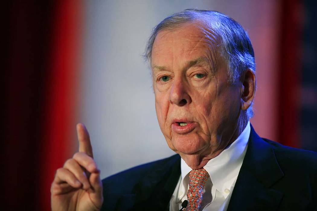 In a June 15, 2009, file photo, T. Boone Pickens, president of BP Capital Group, speaks at Time ...