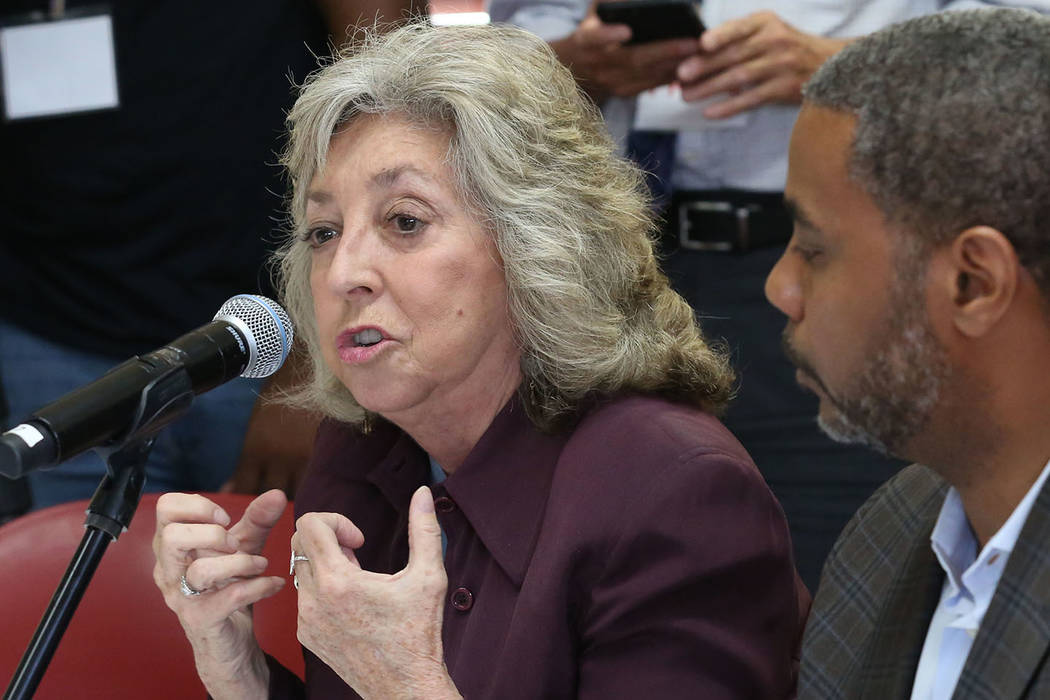 U.S. Rep. Dina Titus, D-Nev., speaks during a roundtable discussion with gun violence survivors ...