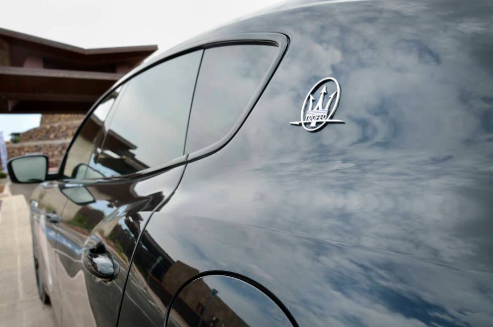 Clouds are reflected on the surface of a 2019 Maserati Levante Trofeo during the Robb Report Dr ...