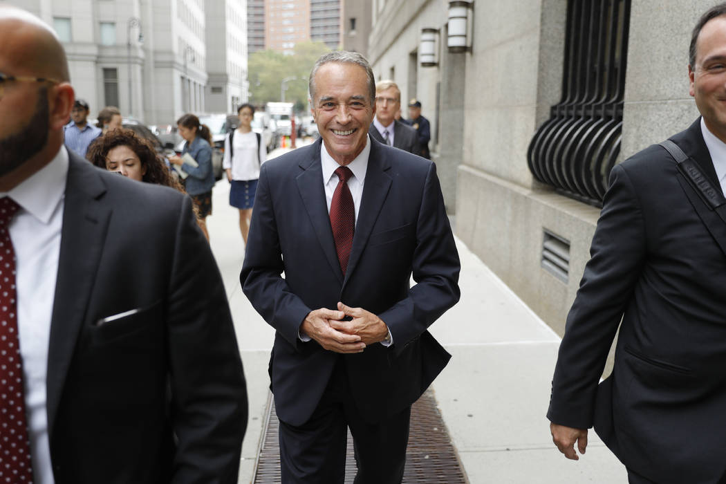 U.S. Rep. Chris Collins, R-N.Y., leaves the courthouse after a pretrial hearing in his insider- ...