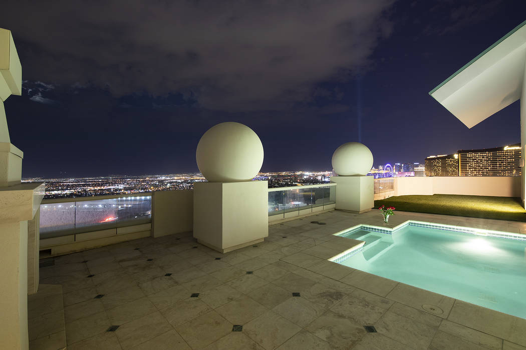 The pool area is on the patio of the Turnberry Place penthouse. (Berkshire Hathaway HomeServices)