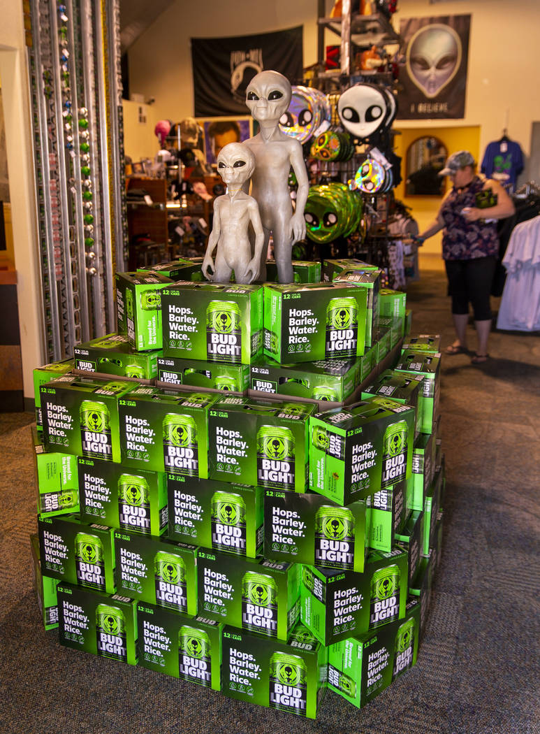Cases of limited-edition Bud Light alien cans are available at the Alien Research Center on Wed ...