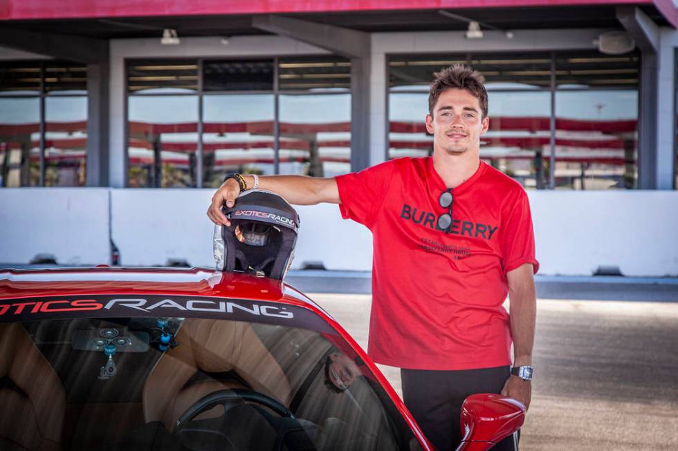 Ferrari Formula One Driver Charles Leclerc of Monte Carlo broke the course record at Exotics Ra ...