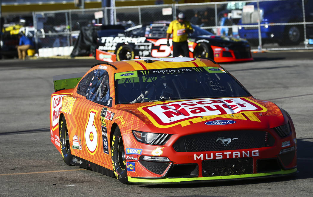 Ryan Newman (6) heads to the track during qualifying for the Monster Energy NASCAR Cup Series S ...