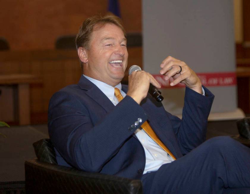 Former U.S. Sen. Dean Heller speaks during the Nevada Senators Panel at UNLV, Thursday, Sept. 1 ...