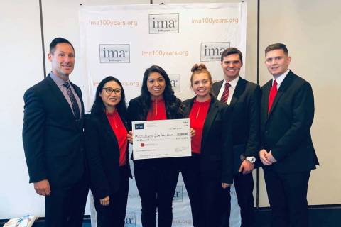Coach Danny Siciliano and the UNLV team at the IMA Student Case Study Competition: Annie Lu, In ...