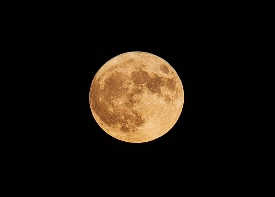 The Harvest Moon on Friday, Sept. 13, 2019, in Henderson. (Benjamin Hager/Las Vegas Review-Jour ...