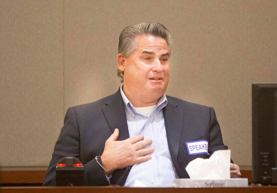 Retired Metro sergeant Steven Meriwether takes the stand during the sentencing of Alexander Bre ...