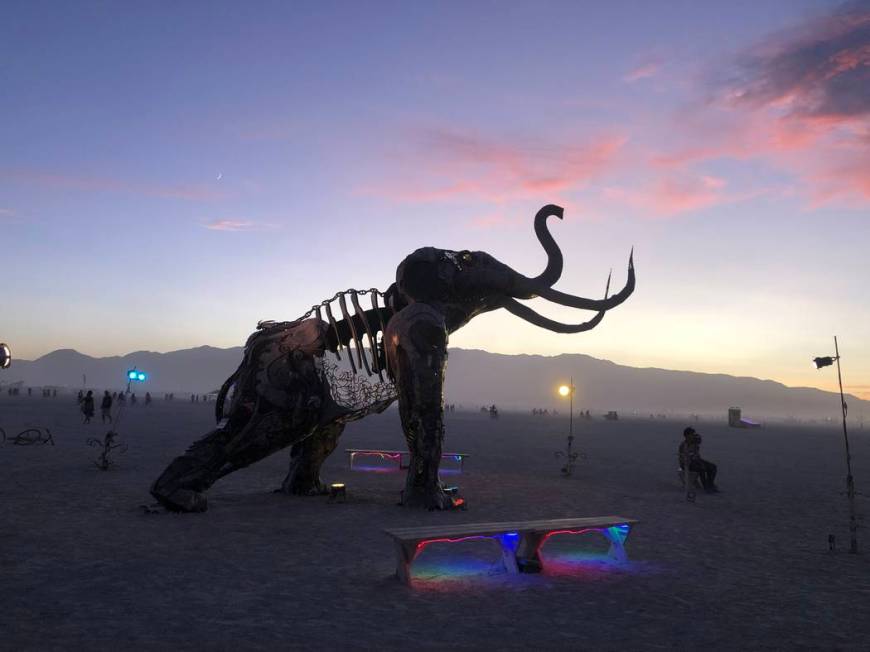 Tahoe Mack's Monumental Mammoth will eventually have a permanent home at Tule Springs. (Dawn Mack)