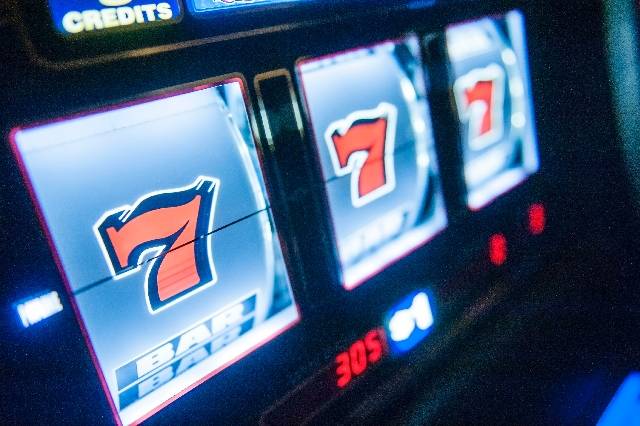 A slot machine sits on the floor of a Las Vegas casino. (File photo)