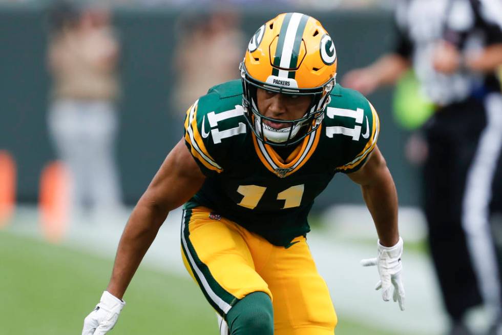 Green Bay Packers' Trevor Davis is seen during the first half of an NFL football game against t ...