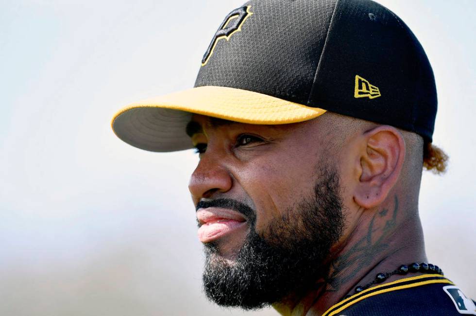 Pirates closer Felipe Vazquez takes a break during a spring baseball workout at Pirate City in ...