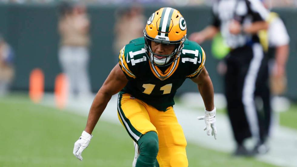 Green Bay Packers' Trevor Davis is seen during the first half of an NFL football game against t ...