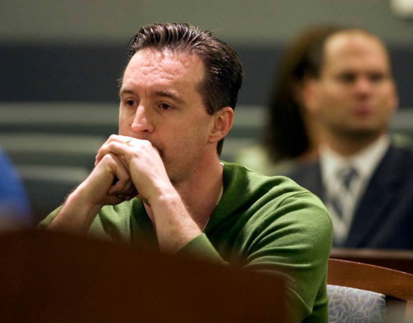 Las Vegas chiropractor Stephen Shaw listens while the verdict is read in Clark County District ...