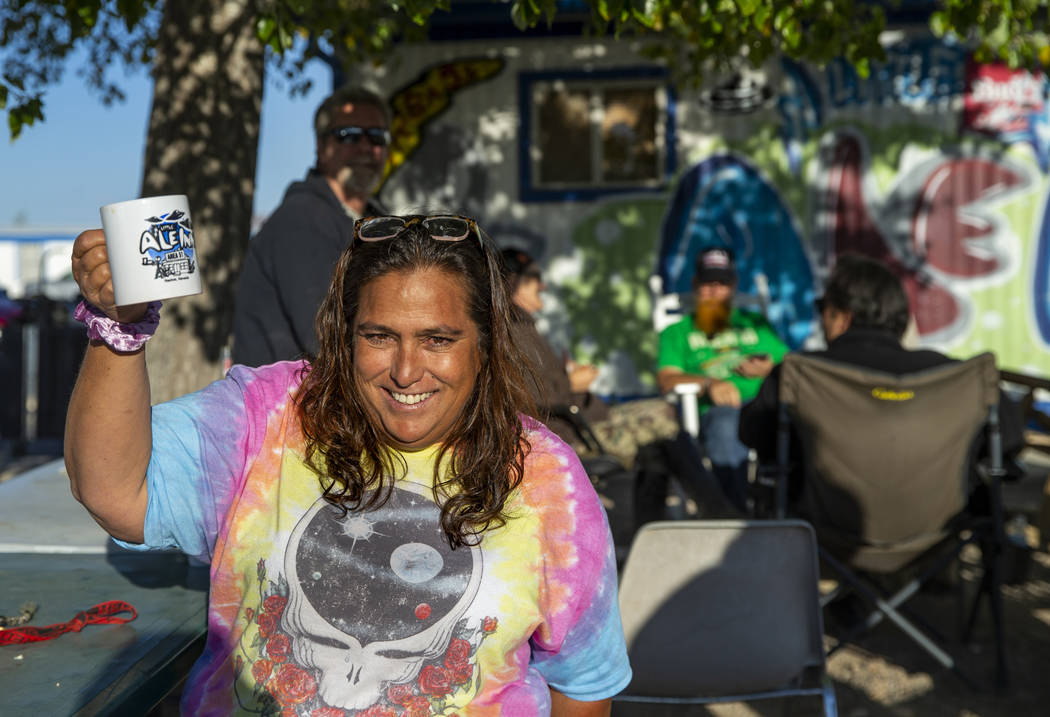 Connie West of the Little A'Le'Inn greets the days as the restaurant behind will serve coffee a ...