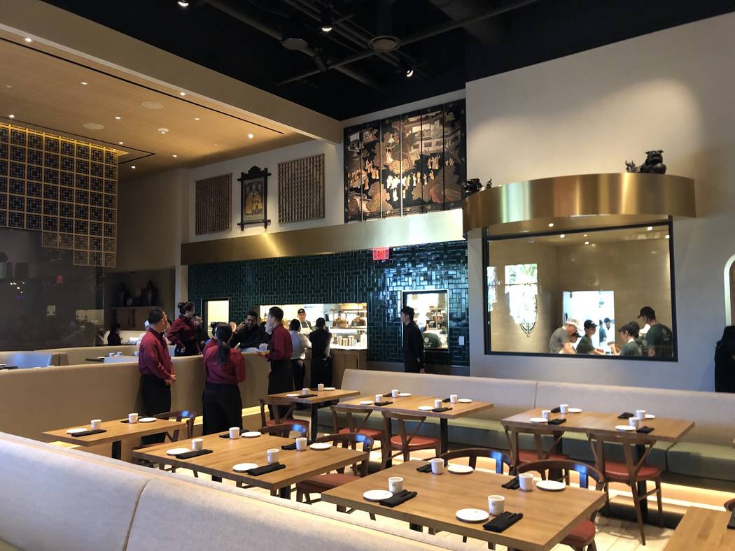 The dining room and open kitchen at Tim Ho Wan at the Palms. (Clint Jenkins)