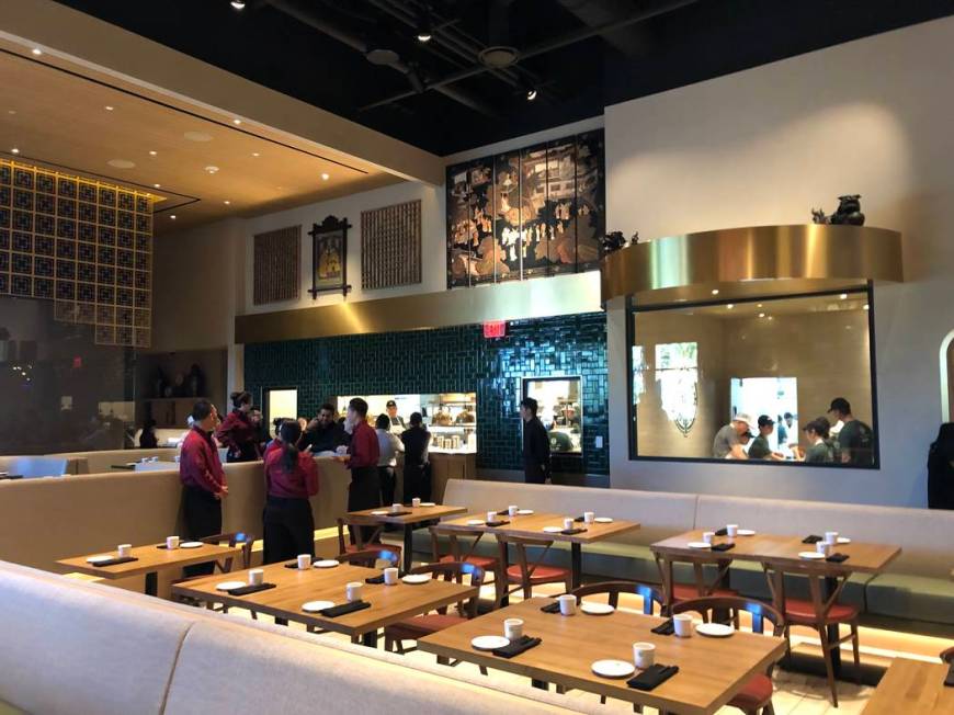 The dining room and open kitchen at Tim Ho Wan at the Palms. (Clint Jenkins)