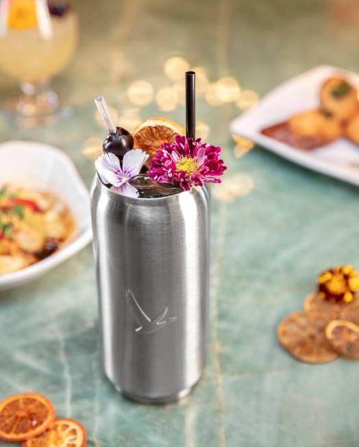 Tim Ho Wan’s Sakura cocktail is made with Grey Goose Cherry Noir, Orgeat, lemon juice and che ...