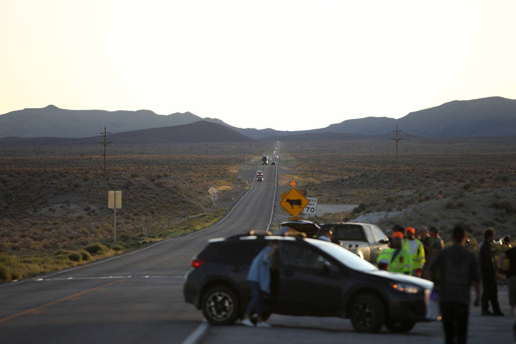 Extraterrestrial Highway along state Route 375 from the Alien Research Center in Hiko, Nev., Fr ...