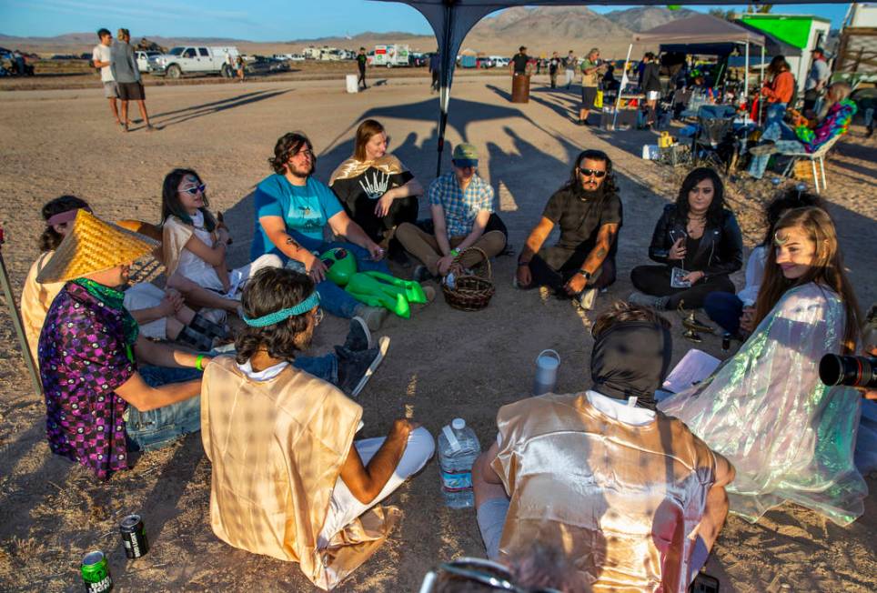 UNICULT leader Unicole, right, leads a talking to aliens telepathy class for a suggested $25 do ...