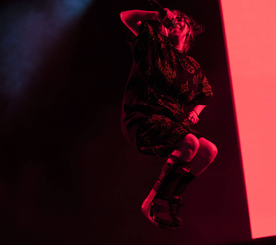 Billie Eilish performs at the downtown stage during the first day of the Life is Beautiful fest ...