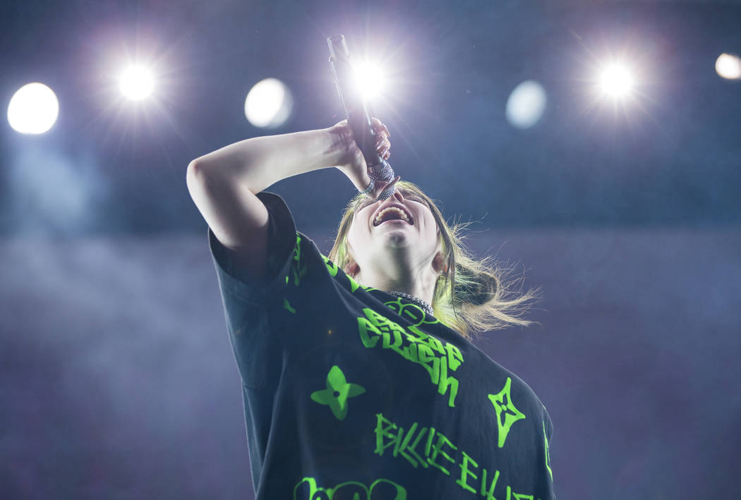 Billie Eilish performs at the downtown stage during the first day of the Life is Beautiful fest ...