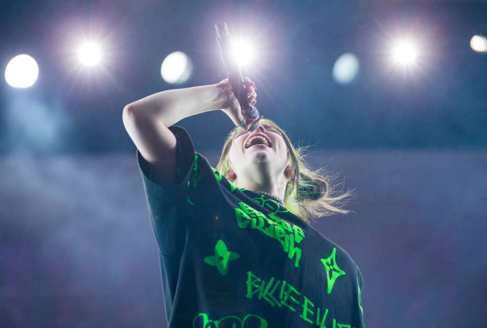 Billie Eilish performs at the downtown stage during the first day of the Life is Beautiful fest ...