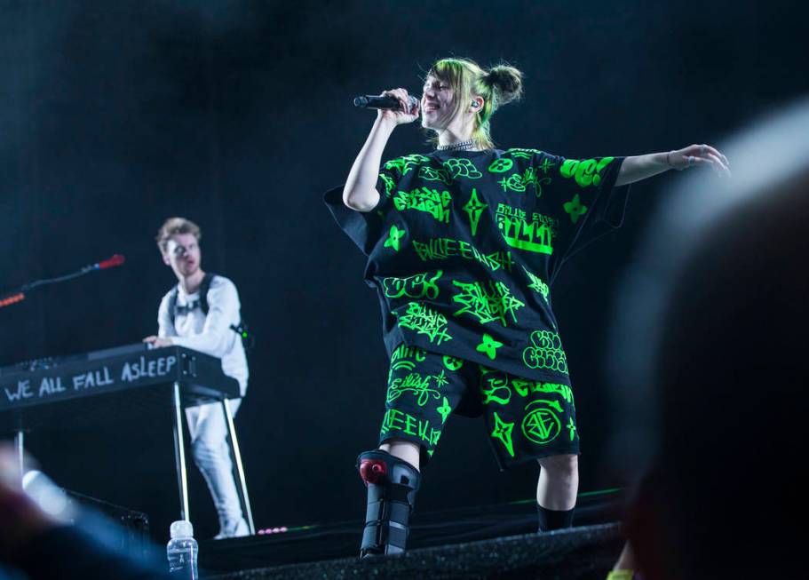 Billie Eilish performs at the downtown stage during the first day of the Life is Beautiful fest ...