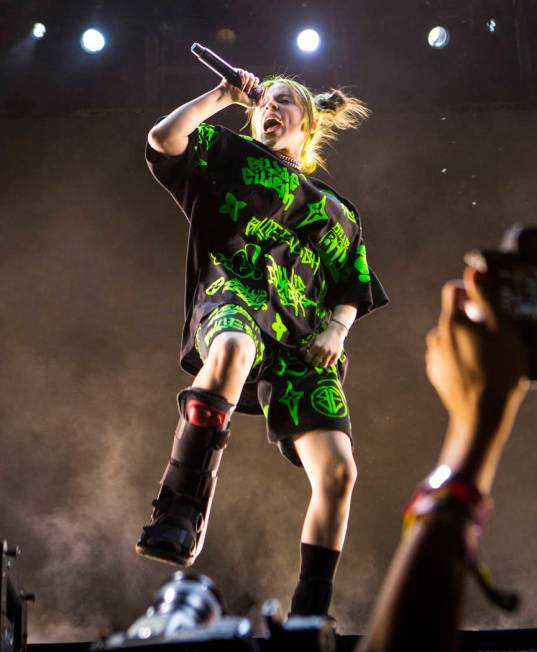 Billie Eilish performs at the downtown stage during the first day of the Life is Beautiful fest ...