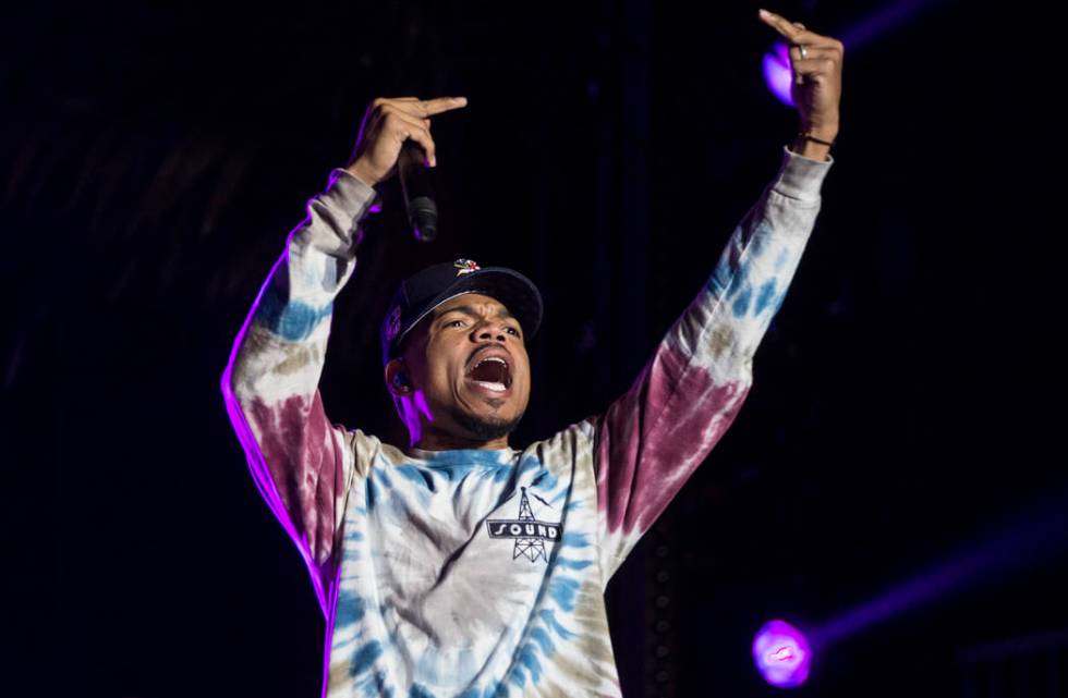 Chance the Rapper performs at the Downtown Stage during the first day of Life is Beautiful fest ...