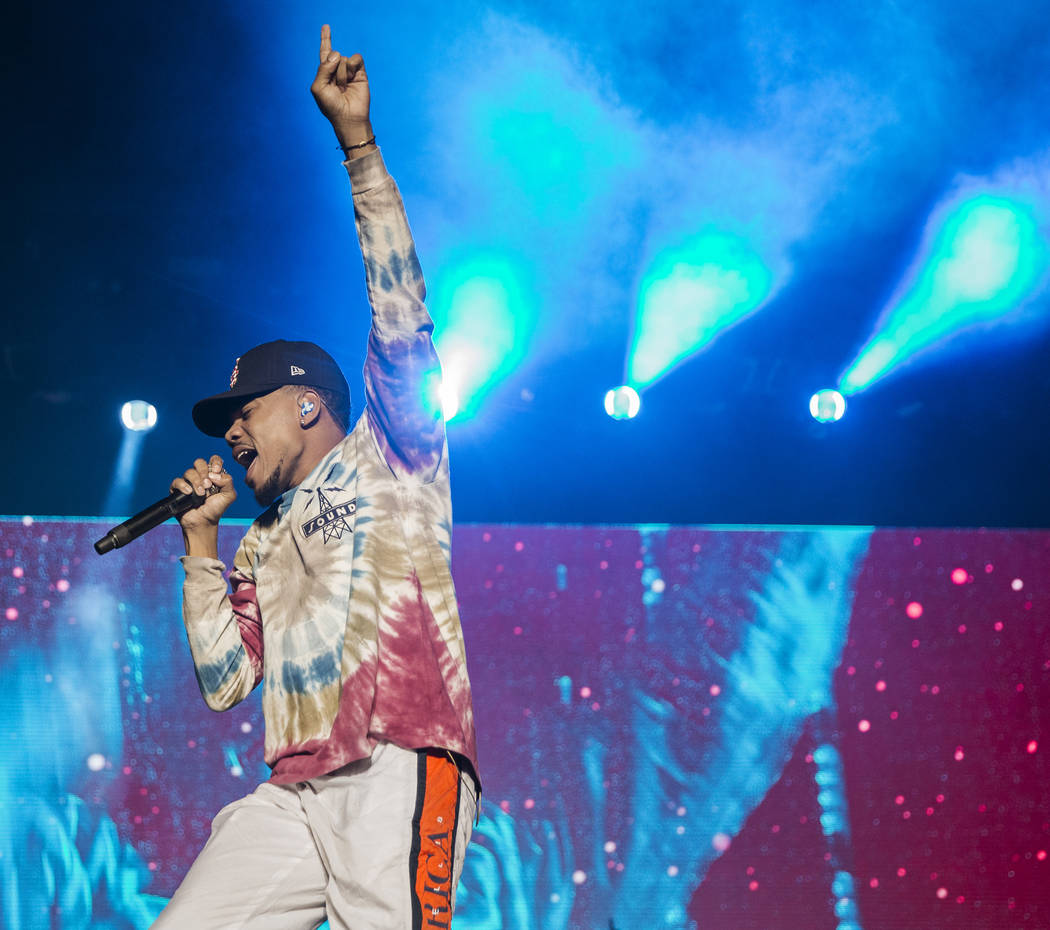 Chance the Rapper performs at the Downtown Stage during the first day of Life is Beautiful fest ...