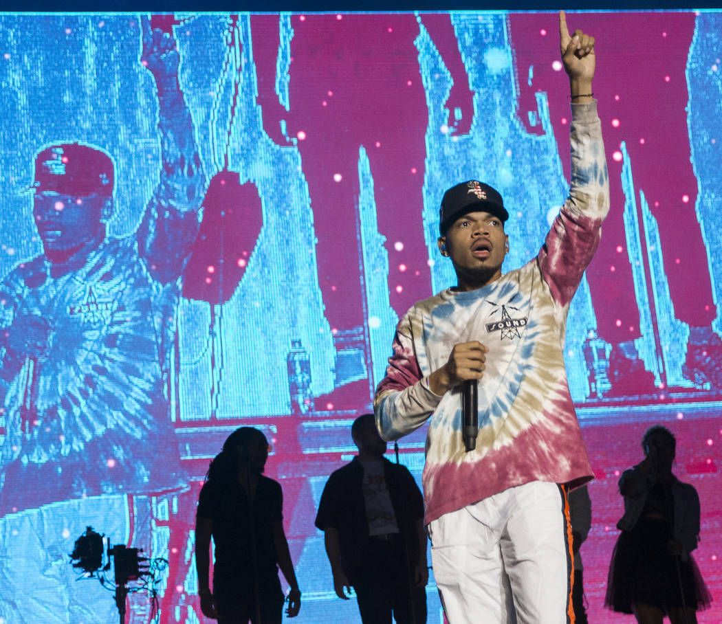 Chance the Rapper performs at the Downtown Stage during the first day of Life is Beautiful fest ...