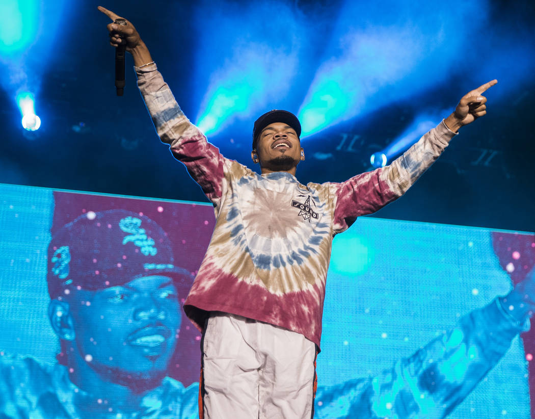 Chance the Rapper performs at the Downtown Stage during the first day of Life is Beautiful fest ...