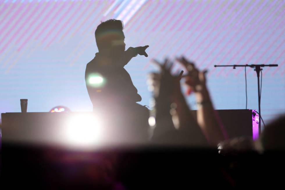 Grammy-nominated DJ Paul Oakenfold performs during the Alien Basecamp festival at the Alien Res ...