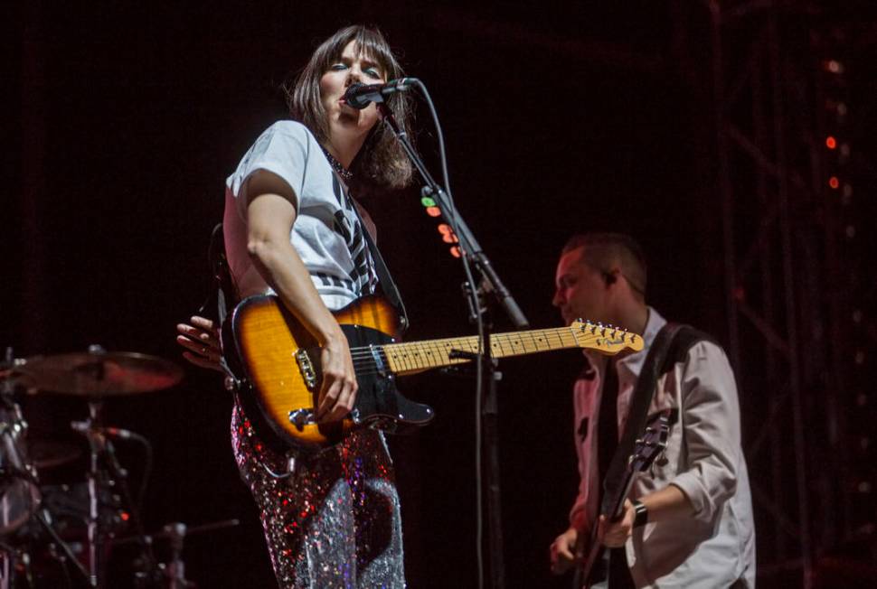 Of Monsters and Men perform on the Downtown Stage during the second day of Life is Beautiful on ...