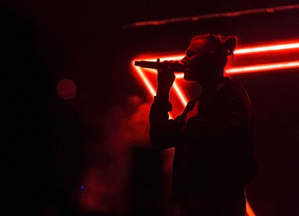 Rufus Du Sol front man Tyrone Lindqvist performs on the Bacardi Stage during the second day of ...