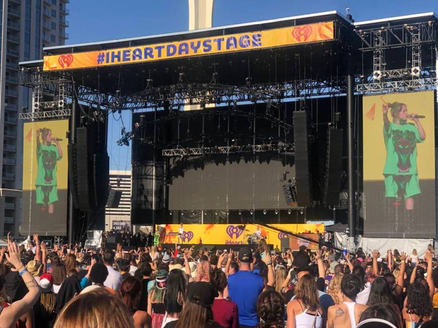 Billie Eilish performs at the iHeartRadio Music Festival's Daytime Stage at Las Vegas Festival ...