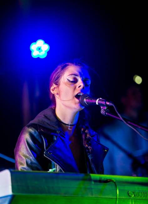 Another singer performs before festivalgoers at the main stage during the Alienstock festival o ...