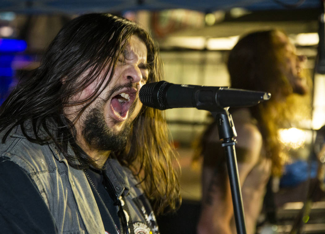 A Burden on Society rocks hard before festivalgoers at the punk rock stage during the Alienstoc ...