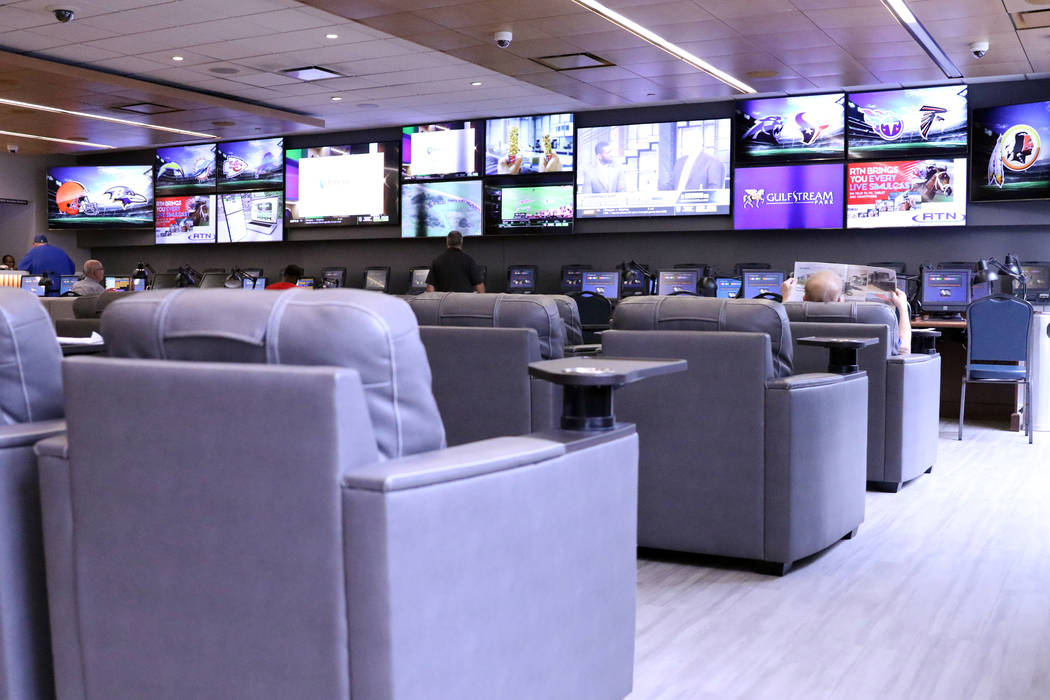 A view inside Winner's Circle sportsbook in Indianapolis, Ind., Sunday, Sept. 29, 2019. (Heidi ...