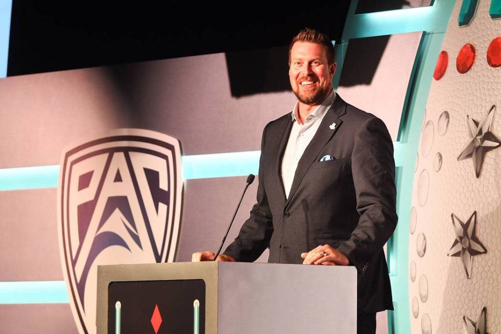 Former NFL player Ryan Leaf speaks at Vinyl at the Hard Rock Hotel in Las Vegas on Thursday, Se ...